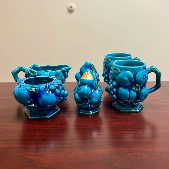 🌟HP!🌟 60s Vintage 🫐 Incarco Mood Indigo 6-Piece Fruit Motif Serving Set - Picture 10 of 10